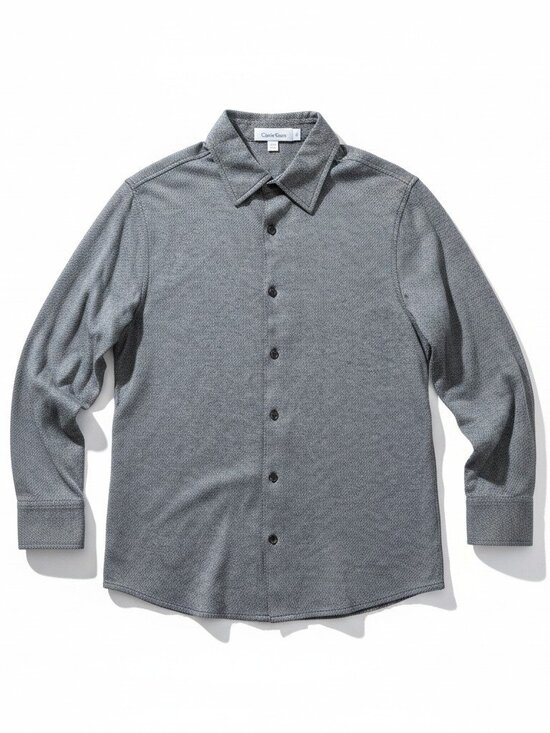Other - Calvin Klein Grey Textured Long Sleeve Shirt Medium